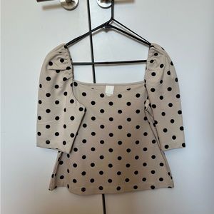 H&M Polka Dot Puff Sleeve Top